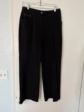 Chico’s Black Straight Leg Pants Size 0.5 Stretch Utility Pockets